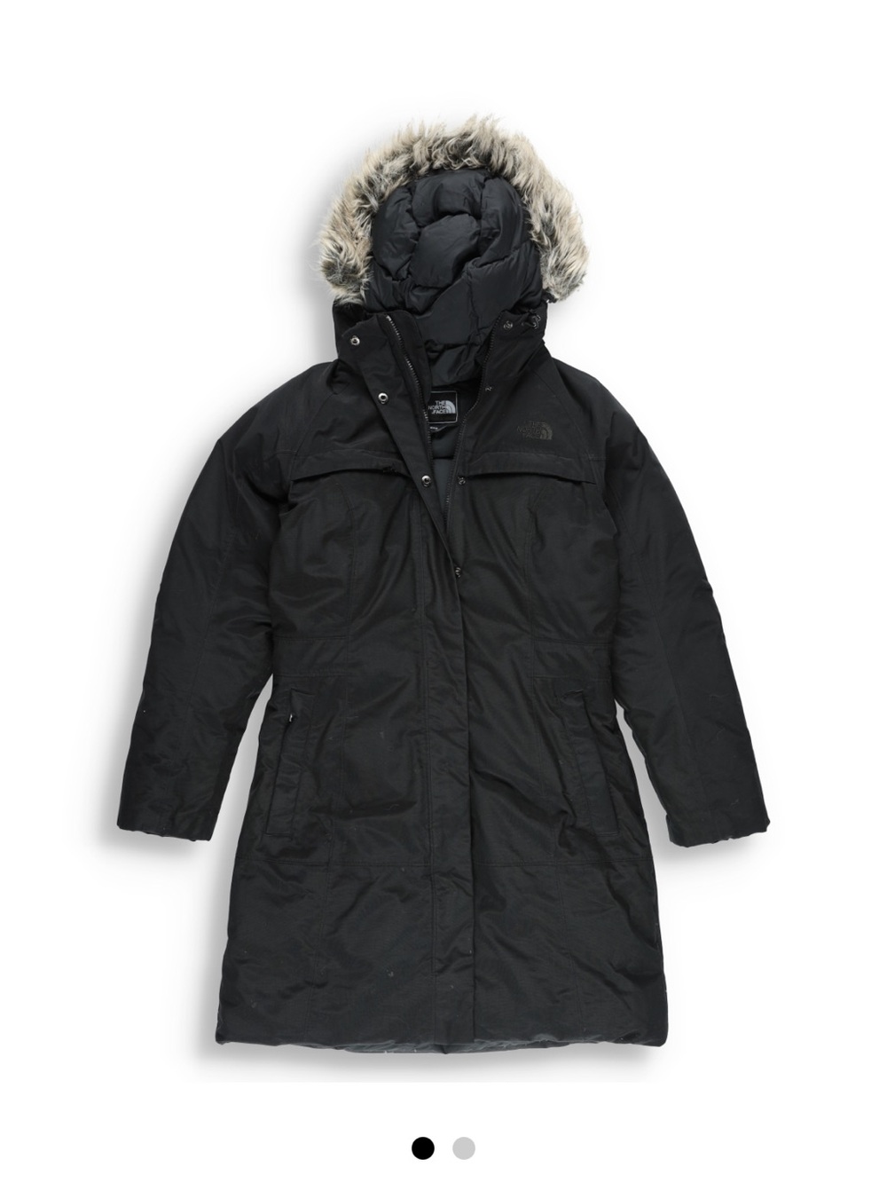 The North Face Black Hooded Down Parka with Faux-Fur Trim